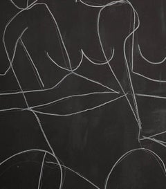 Ensemble « When We Work Together », figuratif abstrait, acrylique et crayon sur papier, signé