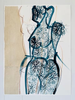 Mischief, 2021, Abstract Figurative, Mixed Media on Paper, Deckled Edge, Signed 