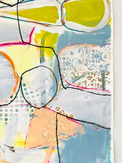 She Can Dance, Abstract Figurative, Mixed Media on Paper, Deckled Edge, Signed