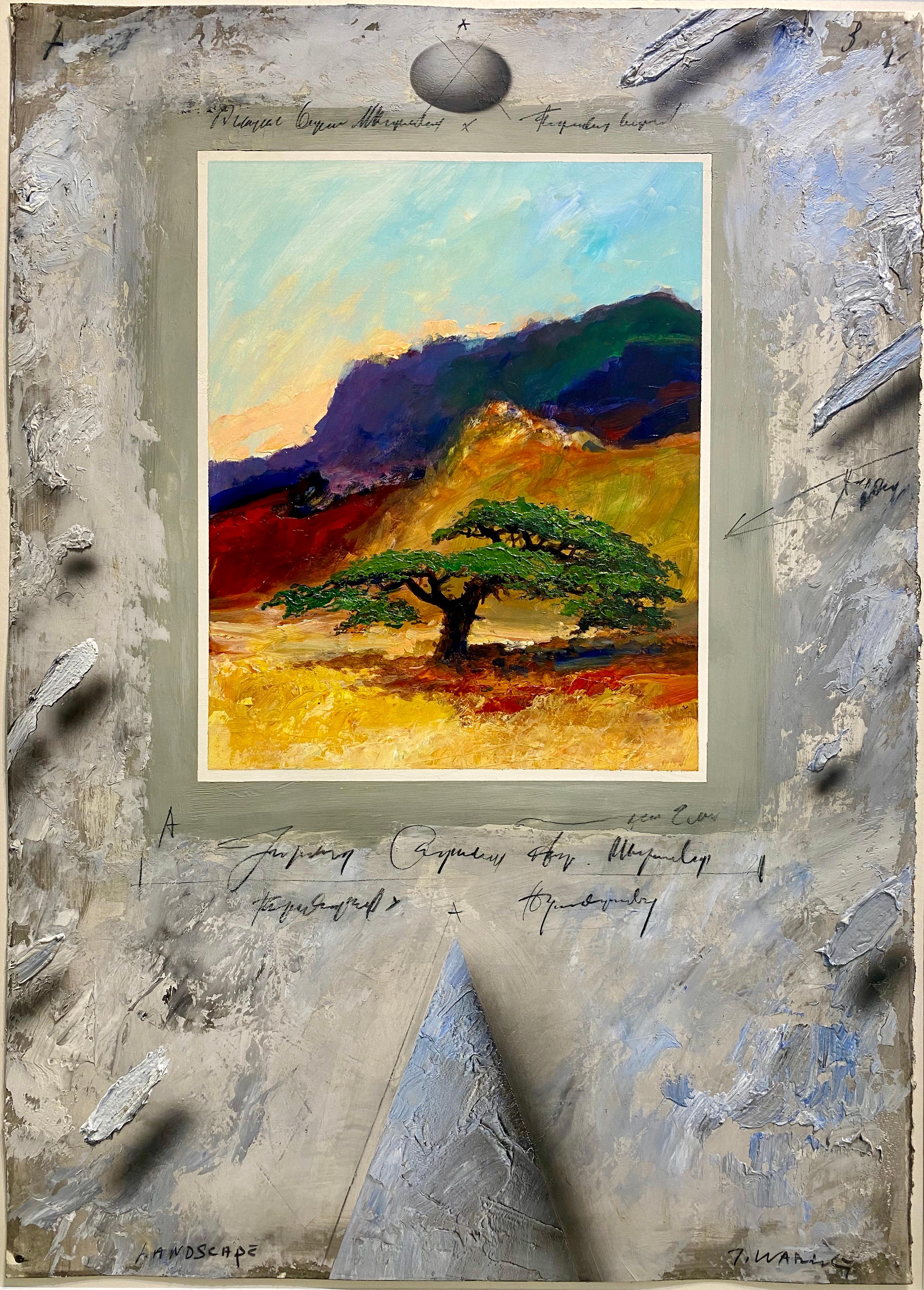 Jörgen Waring Landscape Painting - Landscape, 2000 oil on board