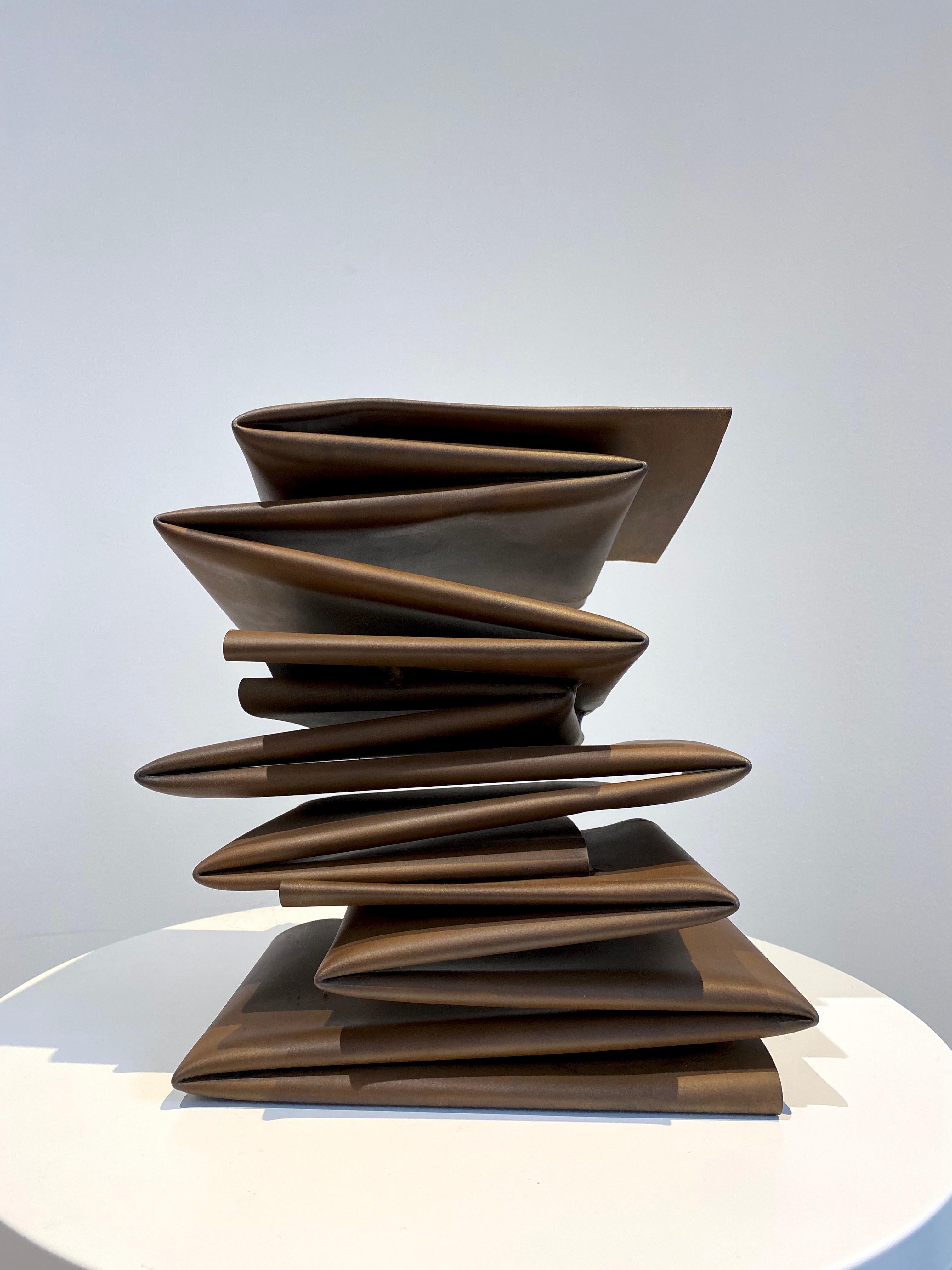 Etienne Viard Abstract Sculpture - Pliage, 2017, Corten steel, minimalist, abstract, sculpture