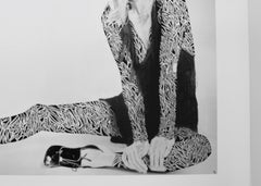 Kate Moss, 2017, Inkdrawing, printed paper, female, body art, tattoo, model