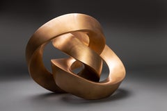Rolling Spiral, 2016. Bronze, sculpture, contemporary, abstract, geometry