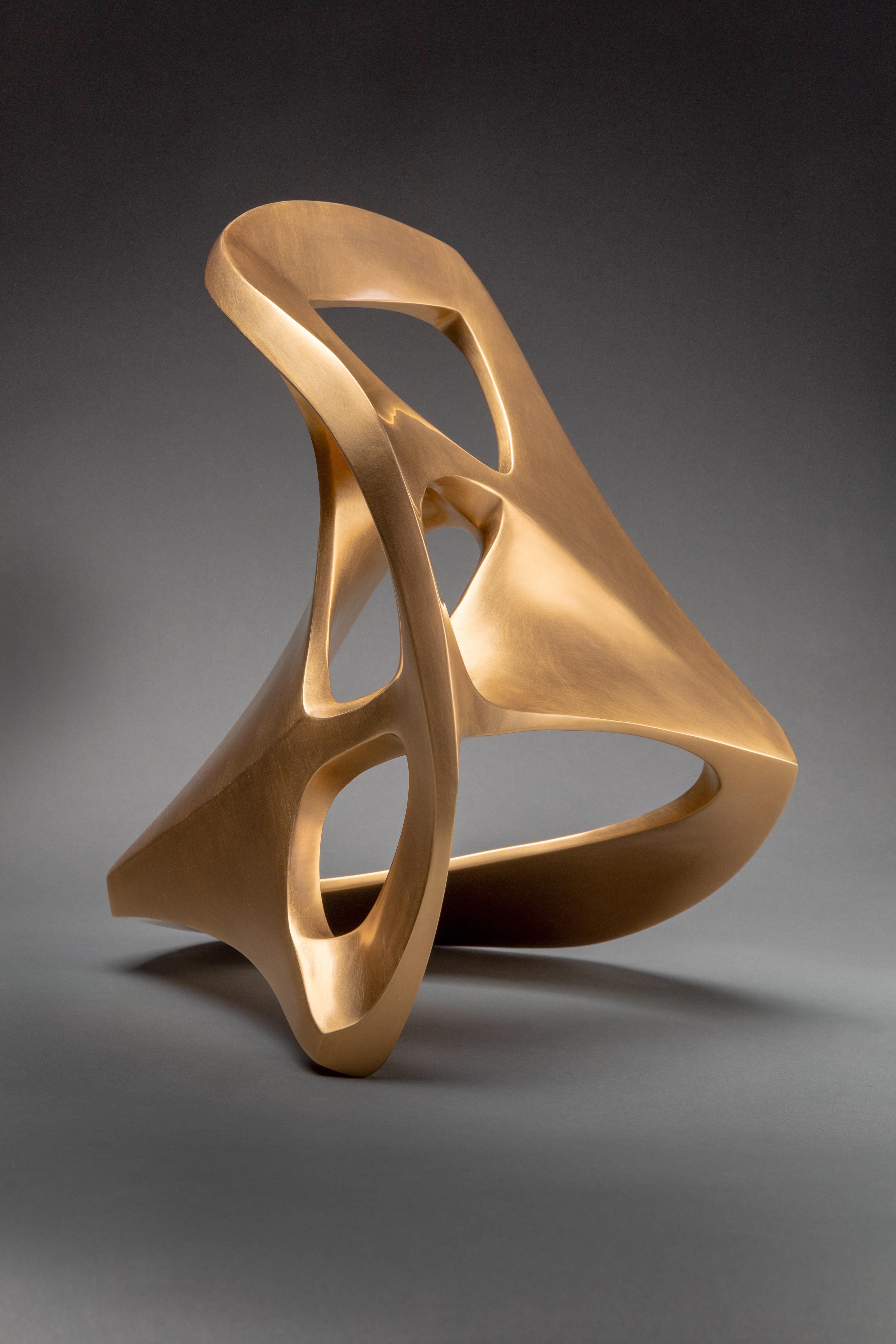 Maximilian Verhas Abstract Sculpture - Sails in rolling storm, 2019 Bronze, sculpture, contemporary, abstract, nature