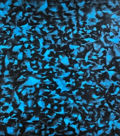 untitled, 2019, oil, canvas, abstract painting, blue, pattern, Scandinavian art