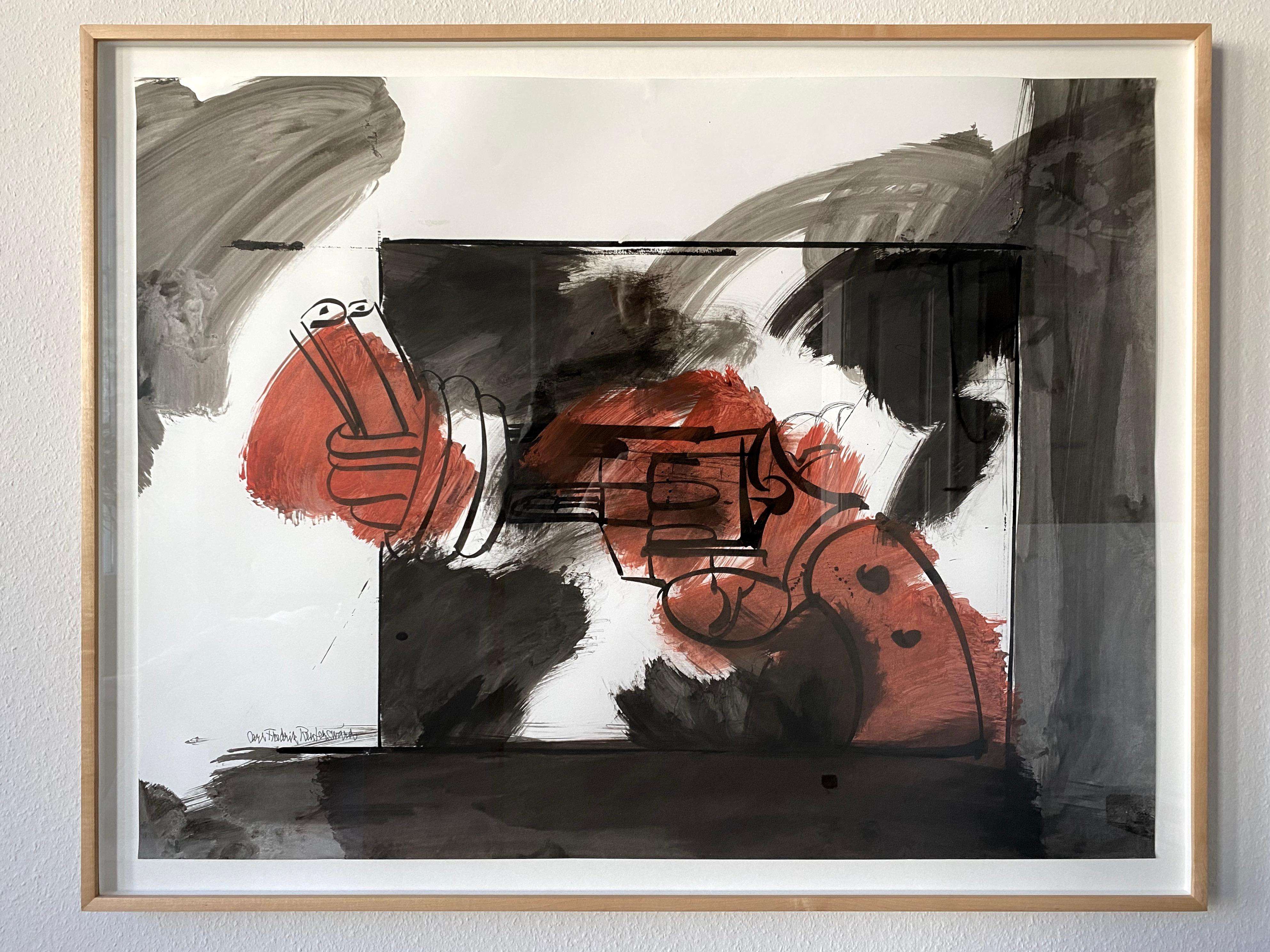 Carl Fredrik Reuterswärd
untitled (Knotted-Gun) 1980s
Gouache on paper
70 x 90 cm

Carl Fredrik Reuterswärd (1943-1916) studied art in Paris with the painter Fernand Léger and at Stockholm’s Royal Institute of Art. He is considered one of Sweden's