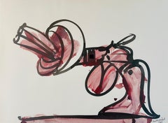 untitled, Knotted-Gun 1985, Non-Violence, gouache on paper