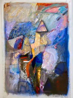 Komposition, 1993, Öl auf handgeschöpftem Papier auf Karton