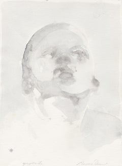 untitled (Head) 2012, watercolor on hand made paper, Scandinavian art