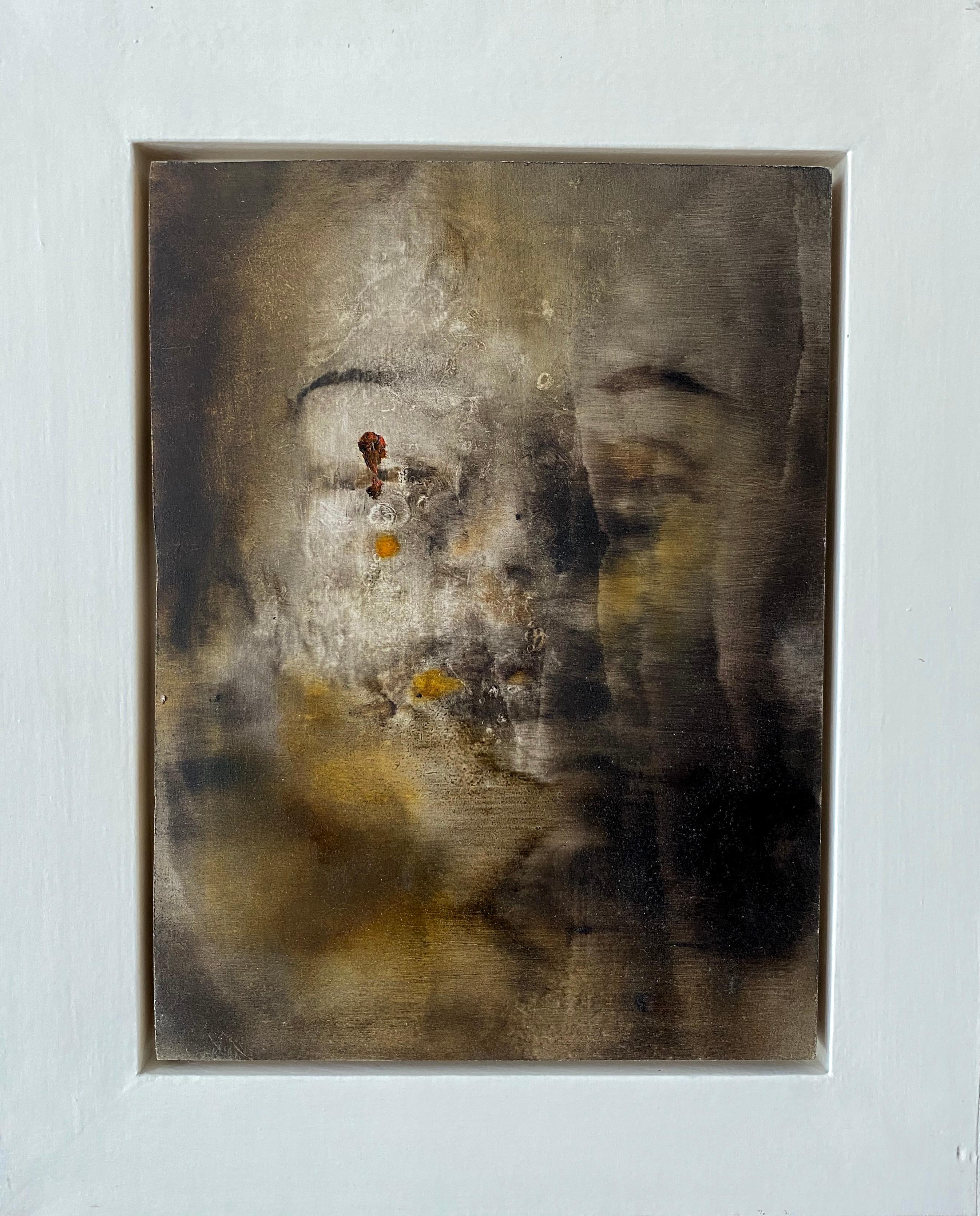 untitled, 2014, oil on wood 50 x 40 cm, Head, Scandinavian art - Painting by Magnus Thorén