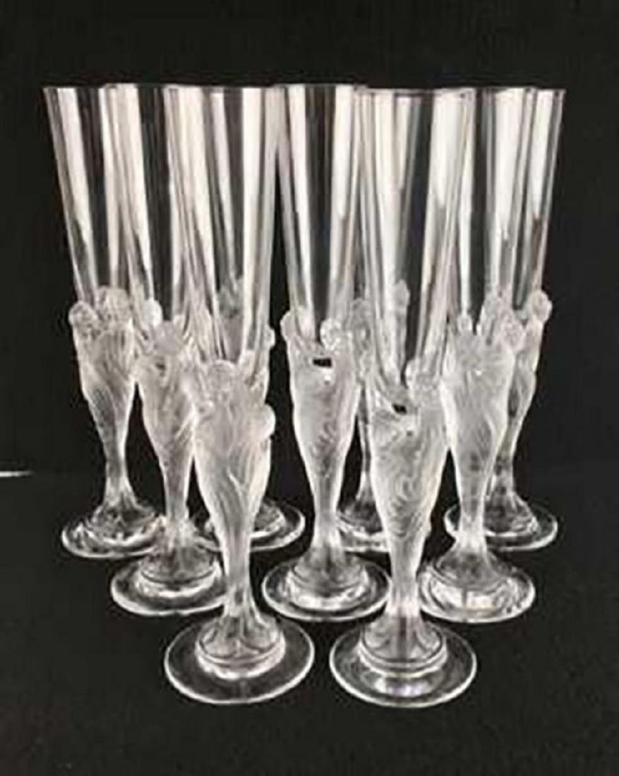 Champagne Flutes Set of Ten champagne flutes - Art by Erté