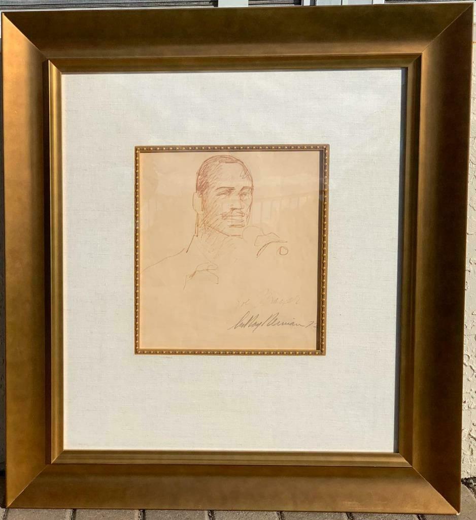 LeRoy Neiman Frasier Original Pencil Drawing Double Signed One of a Kind Framed - Art by Leroy Neiman