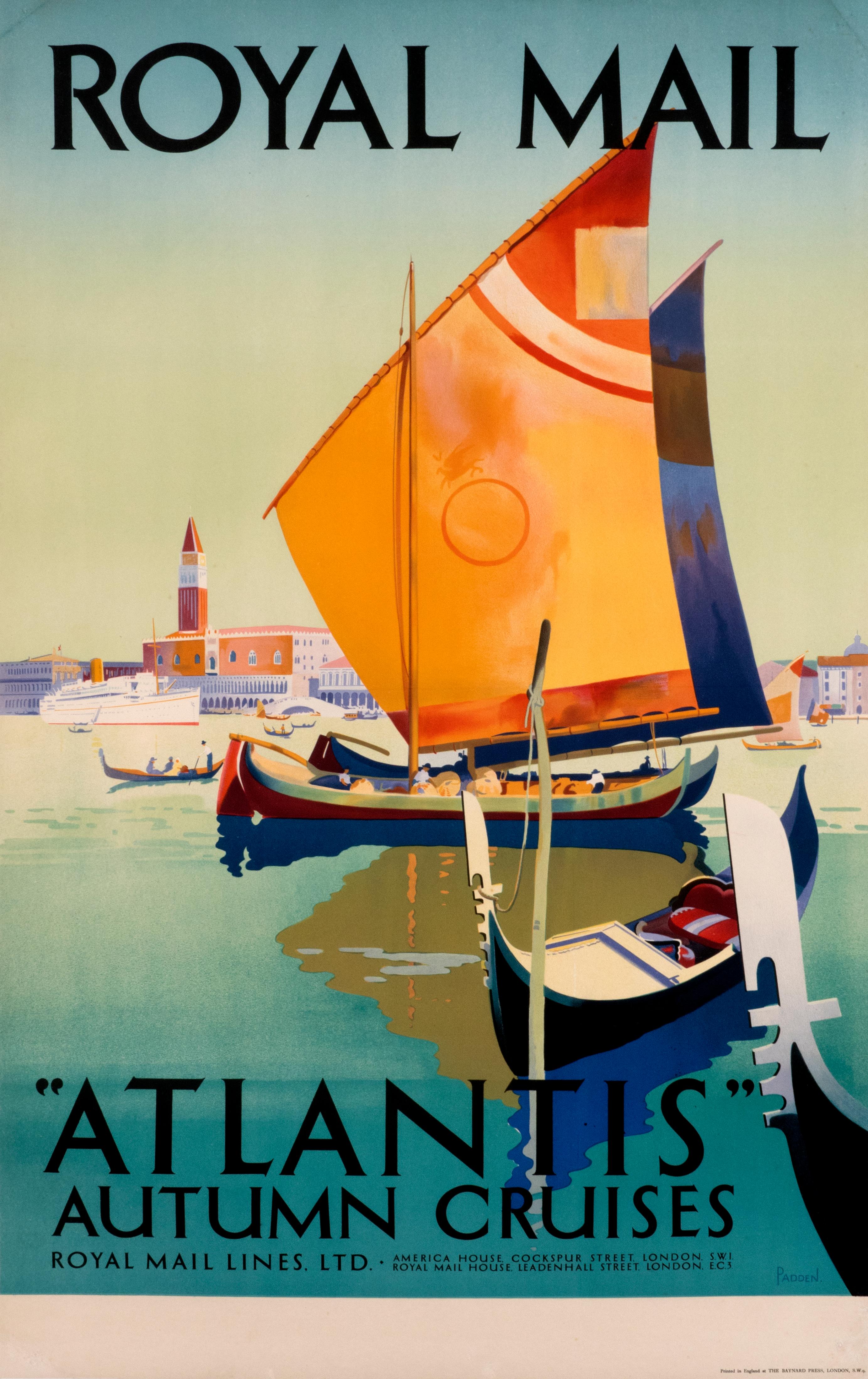 ""Atlantis' Autumn Cruises - Royal Mail Line" Original Vintage Maritime Poster - Print by Percy Padden