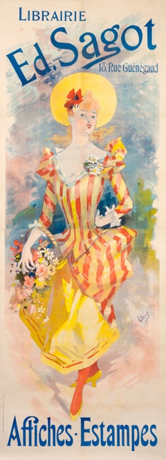 "Librarie Ed. Sagot Affiche Estampes" Original Antique Fashion Poster