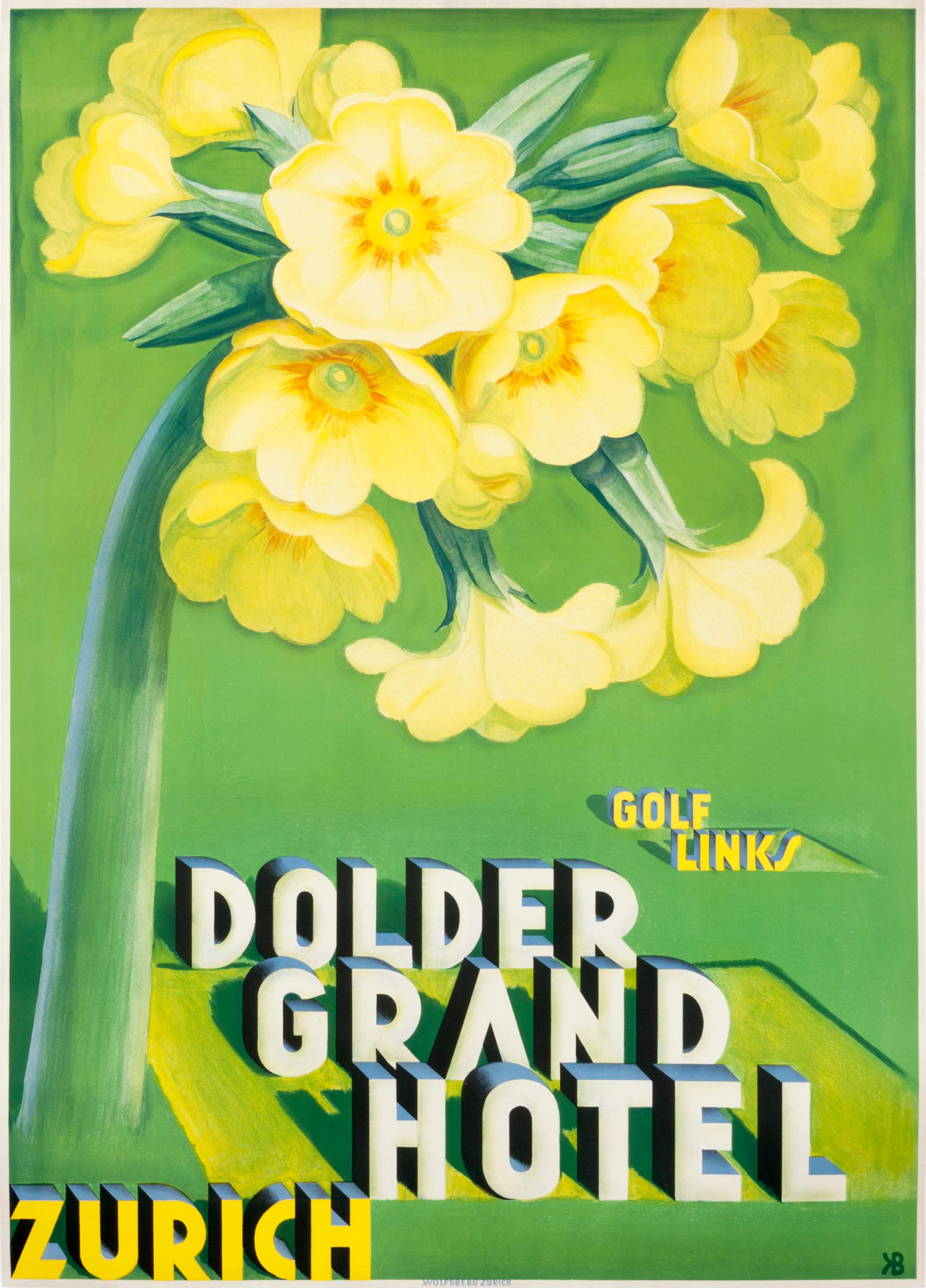 "Dolder Grand Hotel" Original Swiss Vintage Travel Poster - Print by Karl Bickel