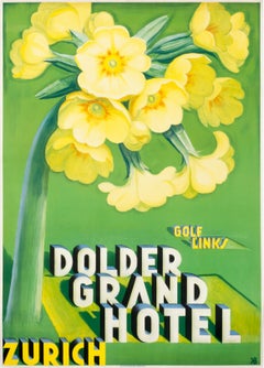"Dolder Grand Hotel" Cartel de viaje original suizo de época