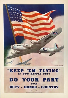 Dan Smith - "'Keep 'Em Flying" Do Your Part!'" World War II Aviation poster  at 1stDibs