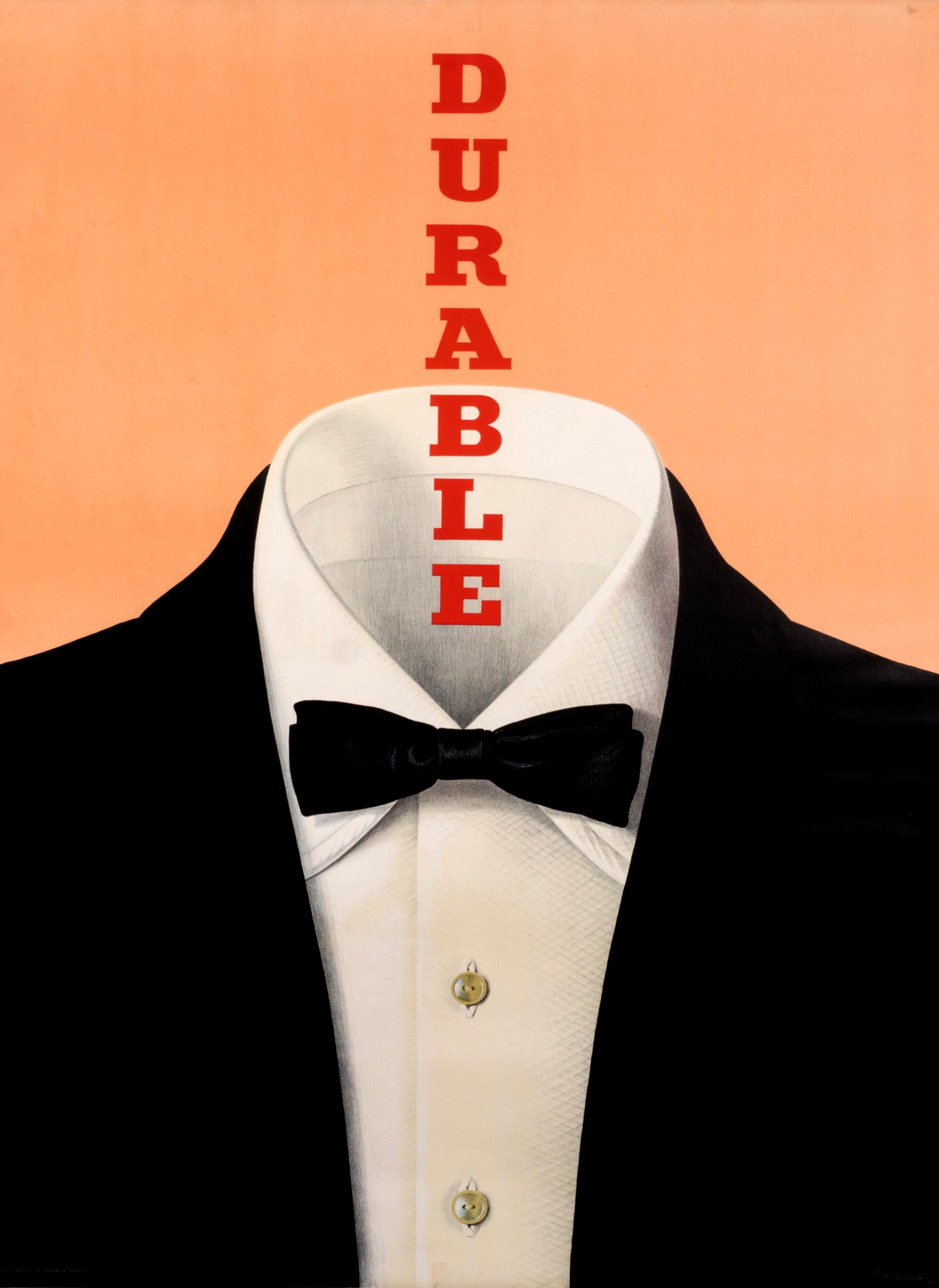 "Durable" Original Vintage Fashion Poster  - Print by Peter Birkhauser