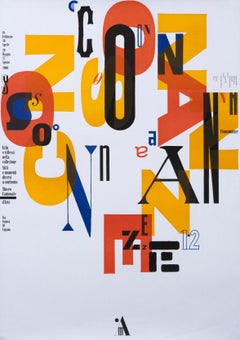 Affiche d'origine d'exposition d'art vintage « Consonanze - Museo Cantonale d'Arte »