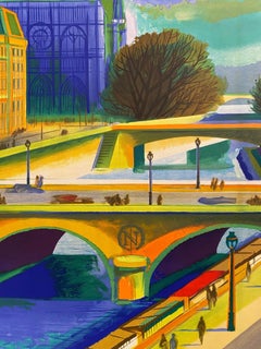 "Paris" Original Vintage Mid-Century Travel Poster