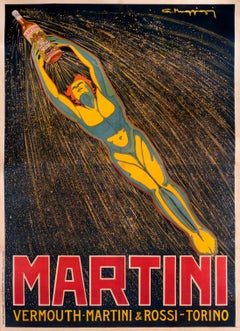 "Martini Vermouth" Original Vintage Alcohol Poster 1920s