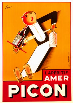 "L'Aperitif Amer Picon" Original Vintage Seltzer Poster