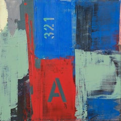 Used Untitled, Victor Costa, Contemporary Art, 2019, Acrylic on canvas, Blue and red
