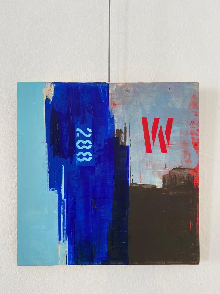 Untitled, Victor Costa, Contemporary Art, 2019, Acrylic on canvas, Blue and red For Sale 3