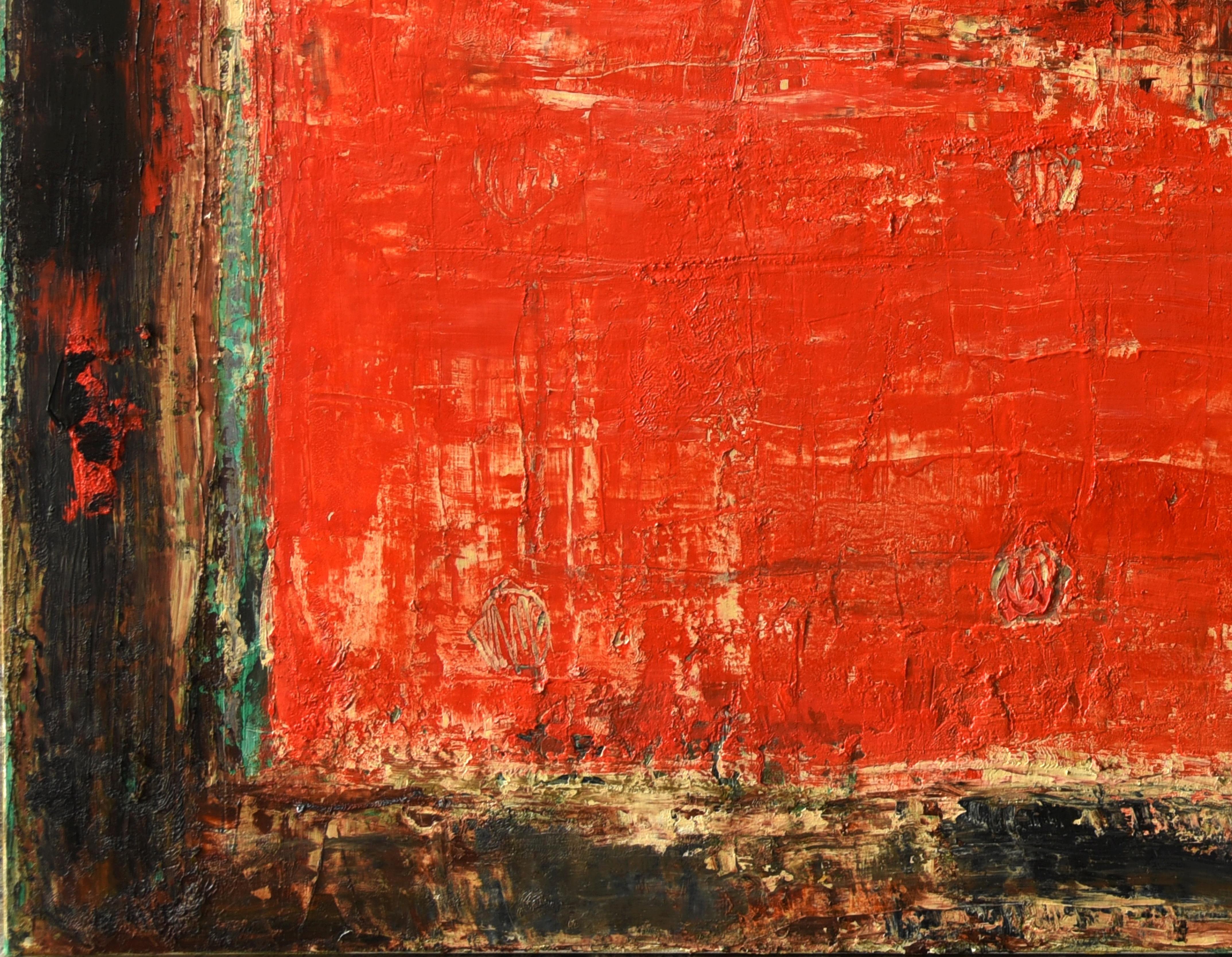 Untitled, Gonzalez Bravo, Abstract Art, 2015, Oil on canvas, Orange, Red For Sale 1