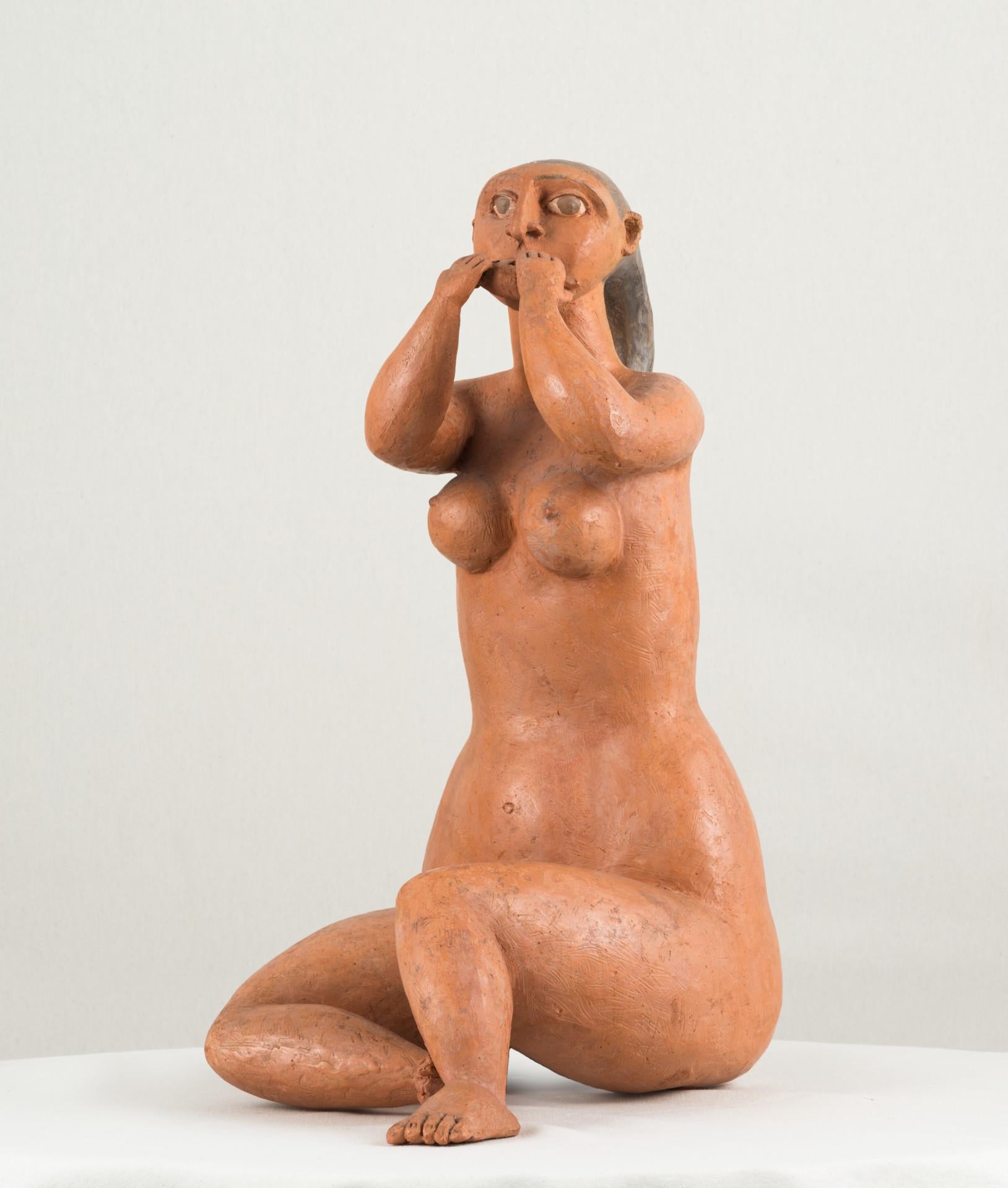 Ocarina, 1985, Jorge Vieira, Modern Art, Terracotta Sculpture, Orange brown For Sale 2