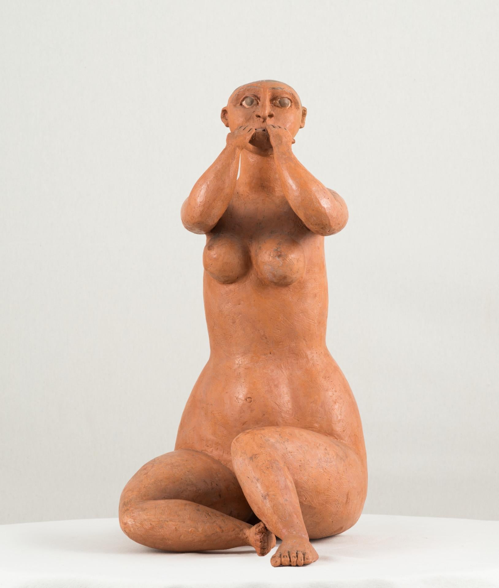 Ocarina, 1985, Jorge Vieira, Modern Art, Terracotta Sculpture, Orange brown For Sale 1