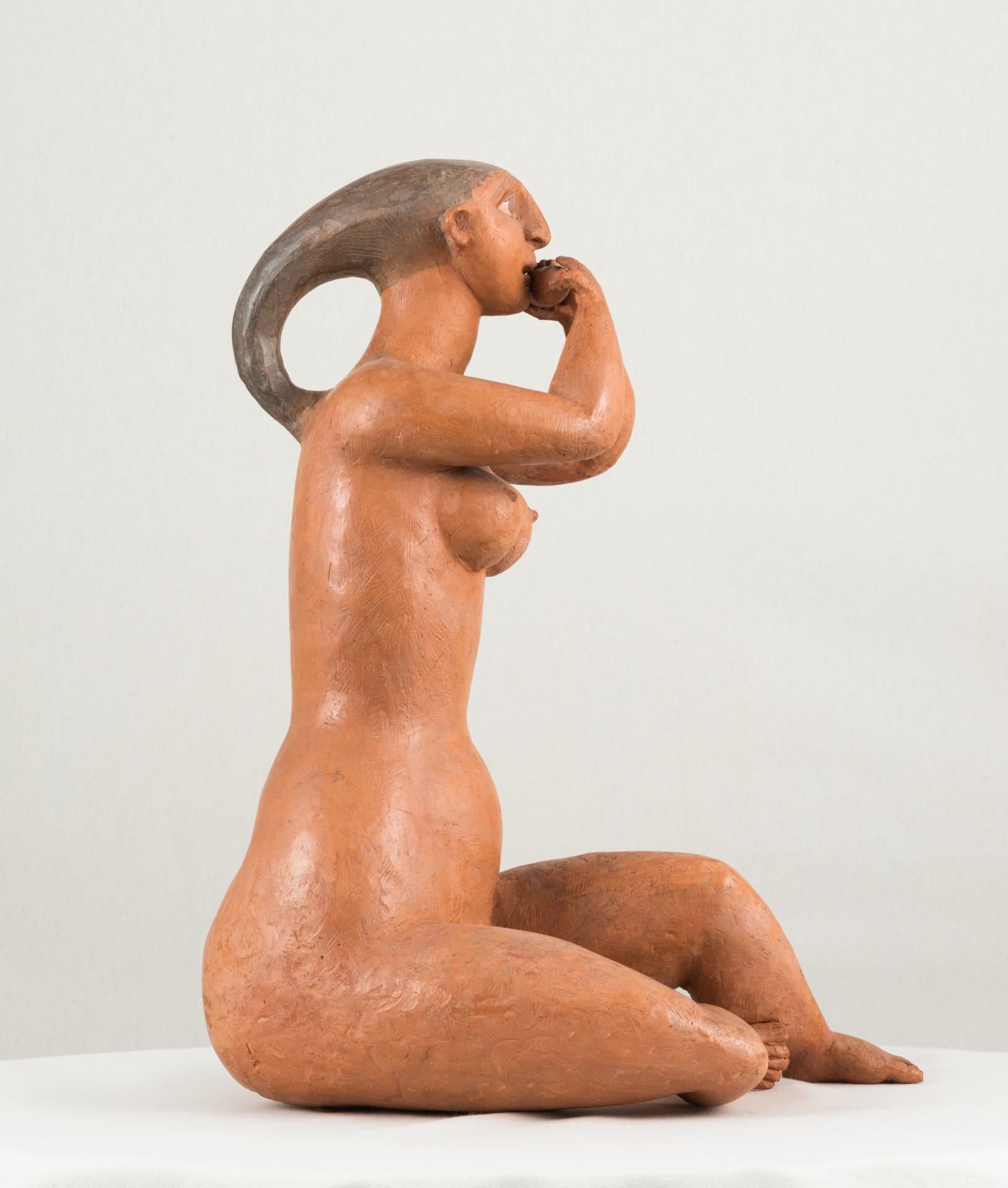 Ocarina, 1985, Jorge Vieira, Modern Art, Terracotta Sculpture, Orange brown For Sale 7