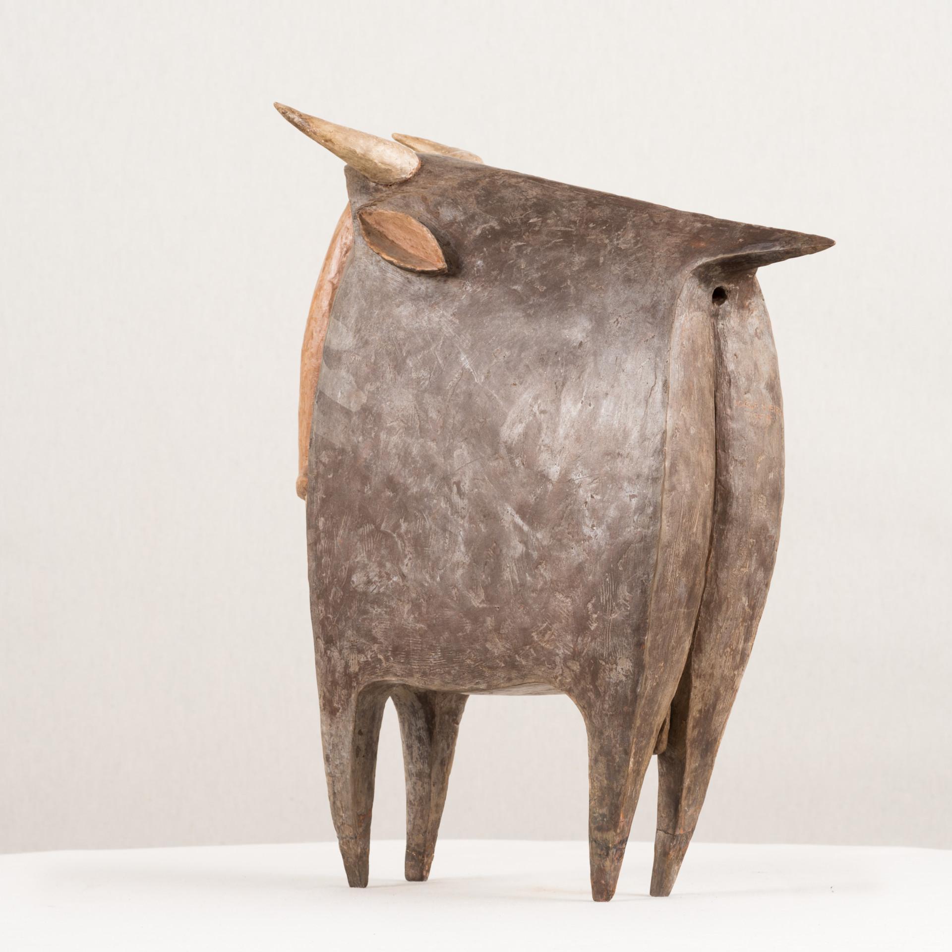 Touro, 1955, Jorge Vieira, Modern Art, Terracotta Sculpture, Brown and grey For Sale 1