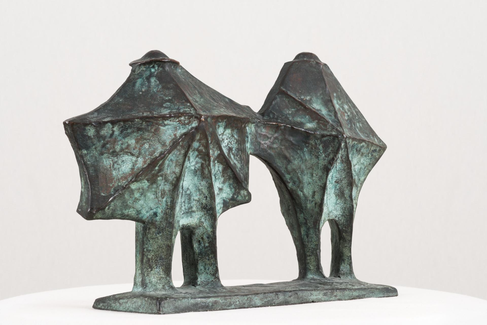 Camponeses mãos dadas, n.d., Jorge Vieira, Modern Art, Bronze Sculpture, Green For Sale 3