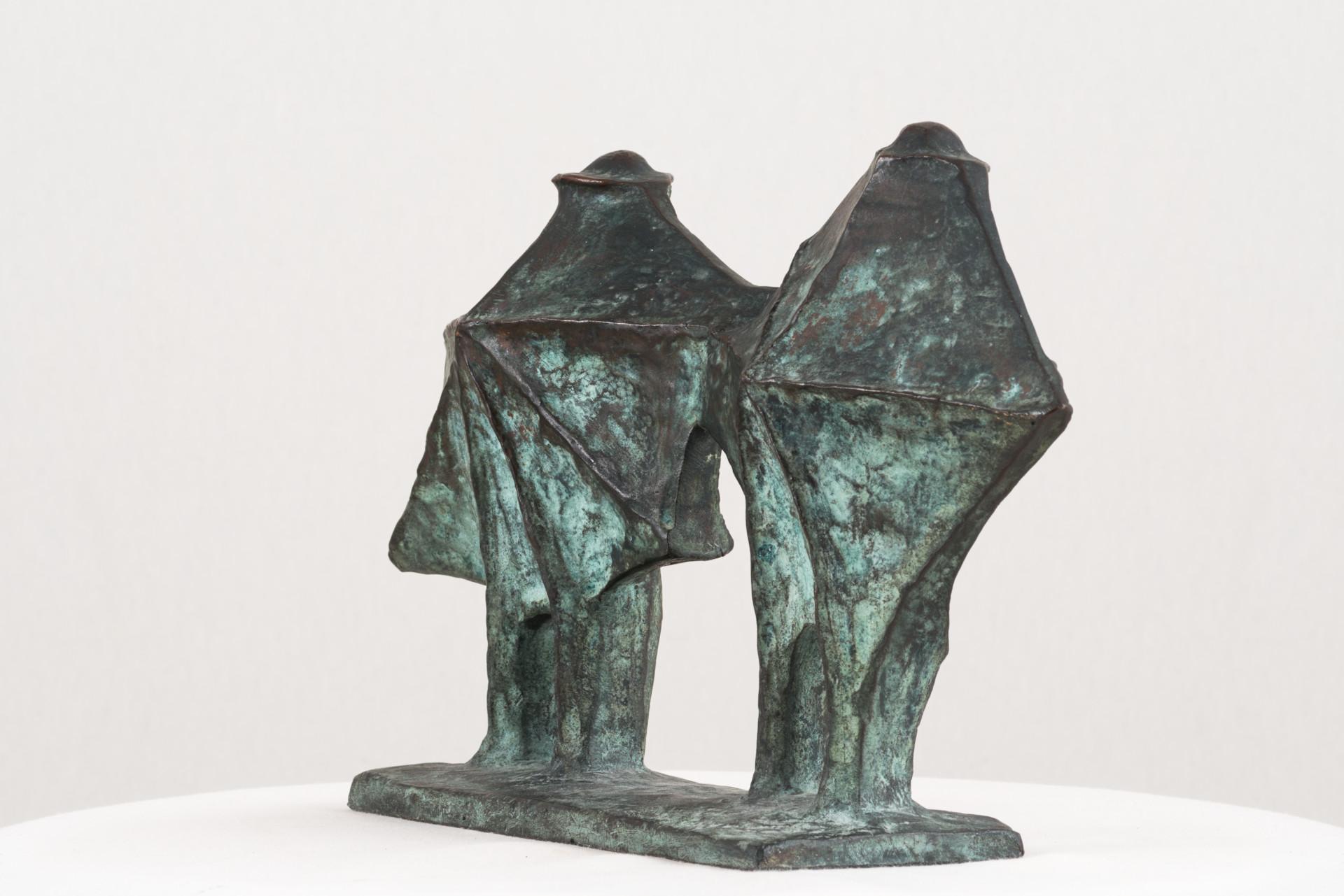 Camponeses mãos dadas, n.d., Jorge Vieira, Modern Art, Bronze Sculpture, Green For Sale 5