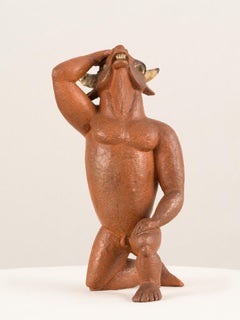 Minotauro, n.d., Jorge Vieira, Modern Art, Terracotta Sculpture, Orange brown