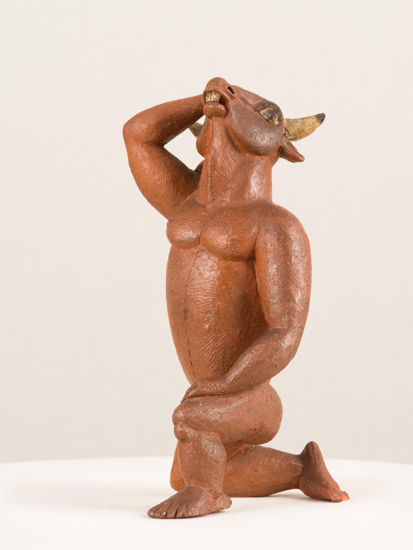 Minotauro, n.d., Jorge Vieira, Modern Art, Terracotta Sculpture, Orange brown For Sale 1