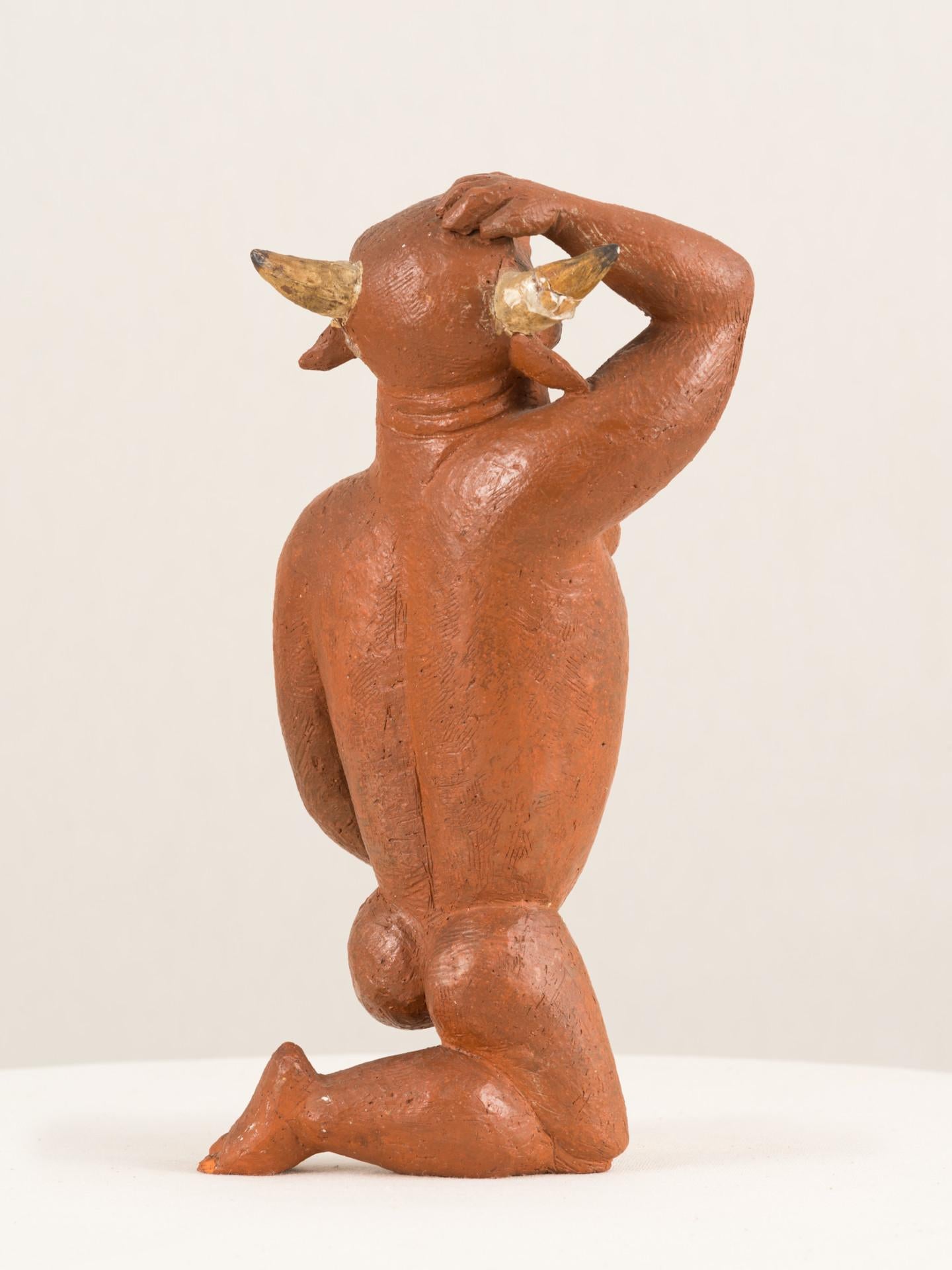 Minotauro, n.d., Jorge Vieira, Modern Art, Terracotta Sculpture, Orange brown For Sale 5