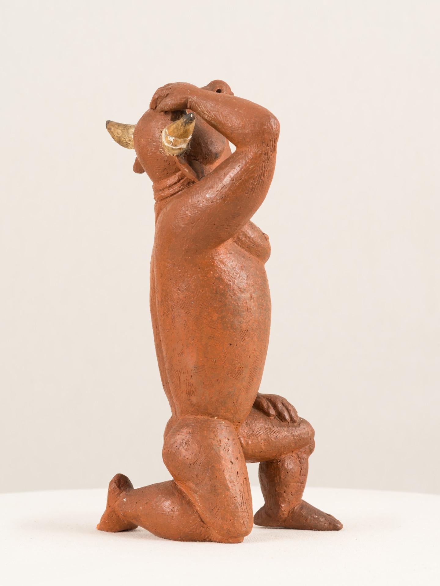 Minotauro, n.d., Jorge Vieira, Modern Art, Terracotta Sculpture, Orange brown For Sale 6
