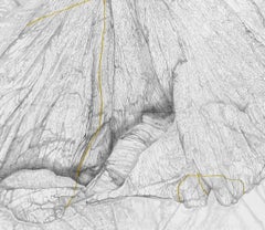 Enthropie I, Nettie Burnett, 2016, Graphite and gold leaf on canvas, Grey