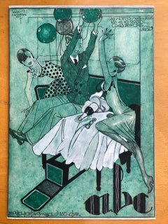 As Noites mais alegres, Jorge Barradas, 1927, Modern, Watercolor drawing onpaper