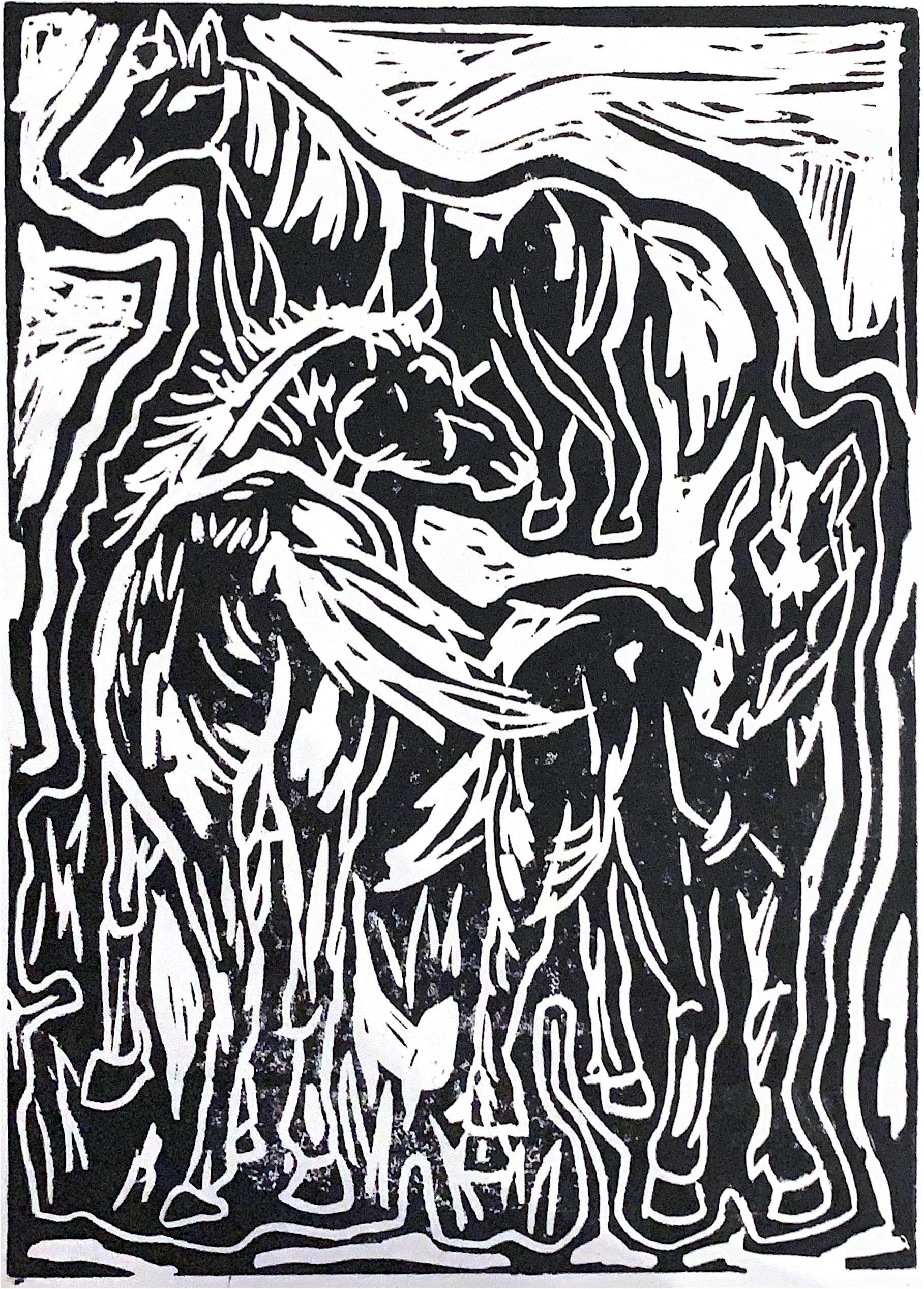 Kimi Salamonova Animal Print - Three chestnut horses