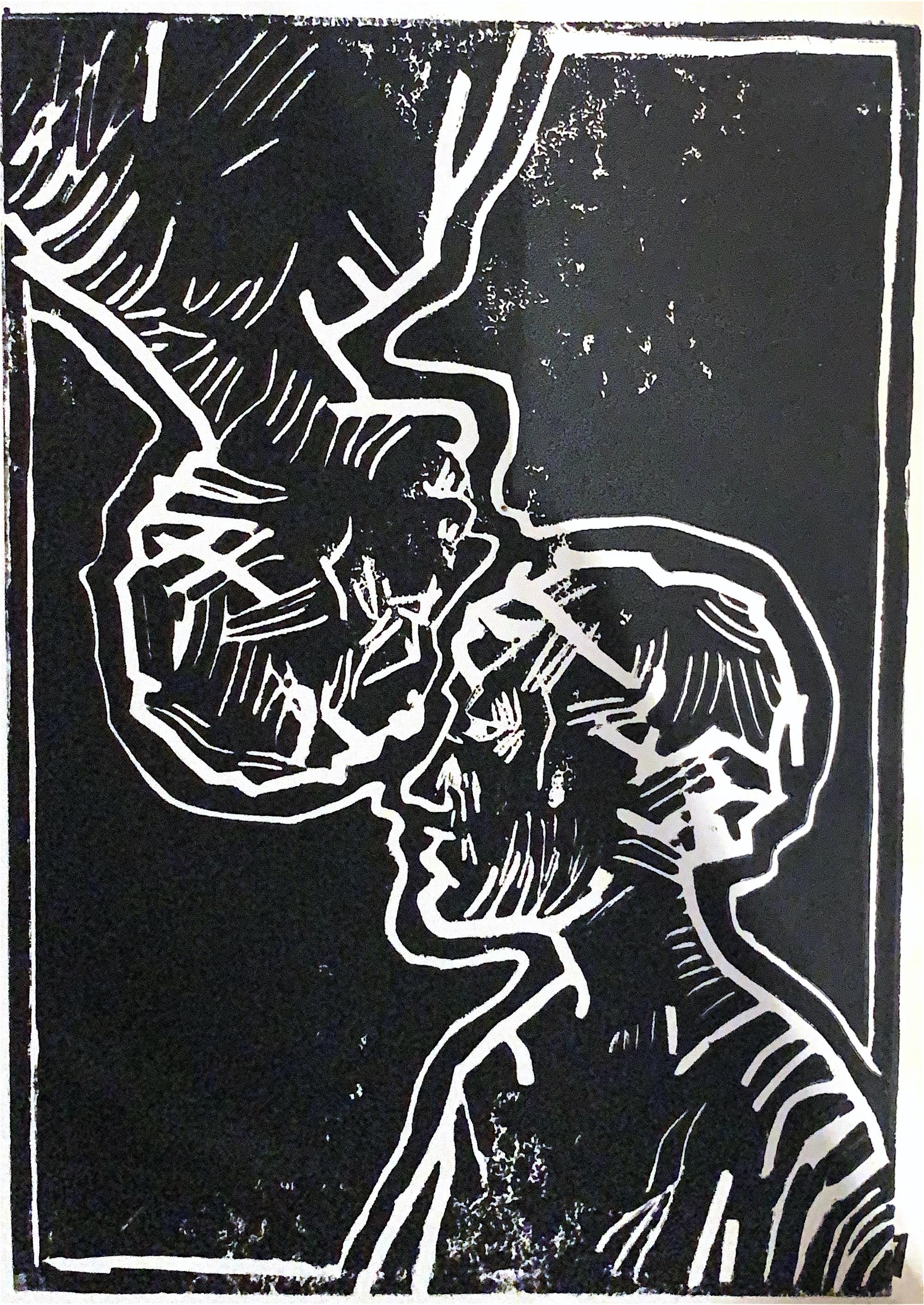 Two heads - Print by Kimi Salamonova