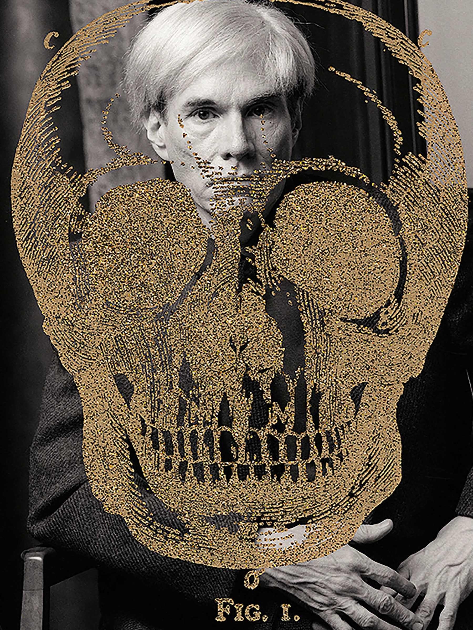 Gold Britannica Skull on Warhol, 2011 - Photograph by Karen Bystedt and Peter Tunney