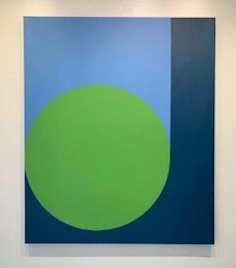 Stephanie Henderson Abstract Painting - Scoop with Spring Green, 40x52, acrylic on canvas