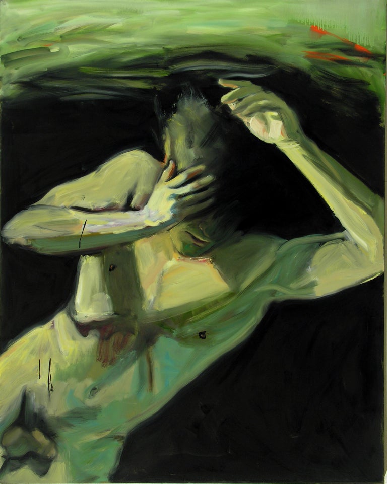 Audrey Anastasi Nude Painting - Abyss, male nude
