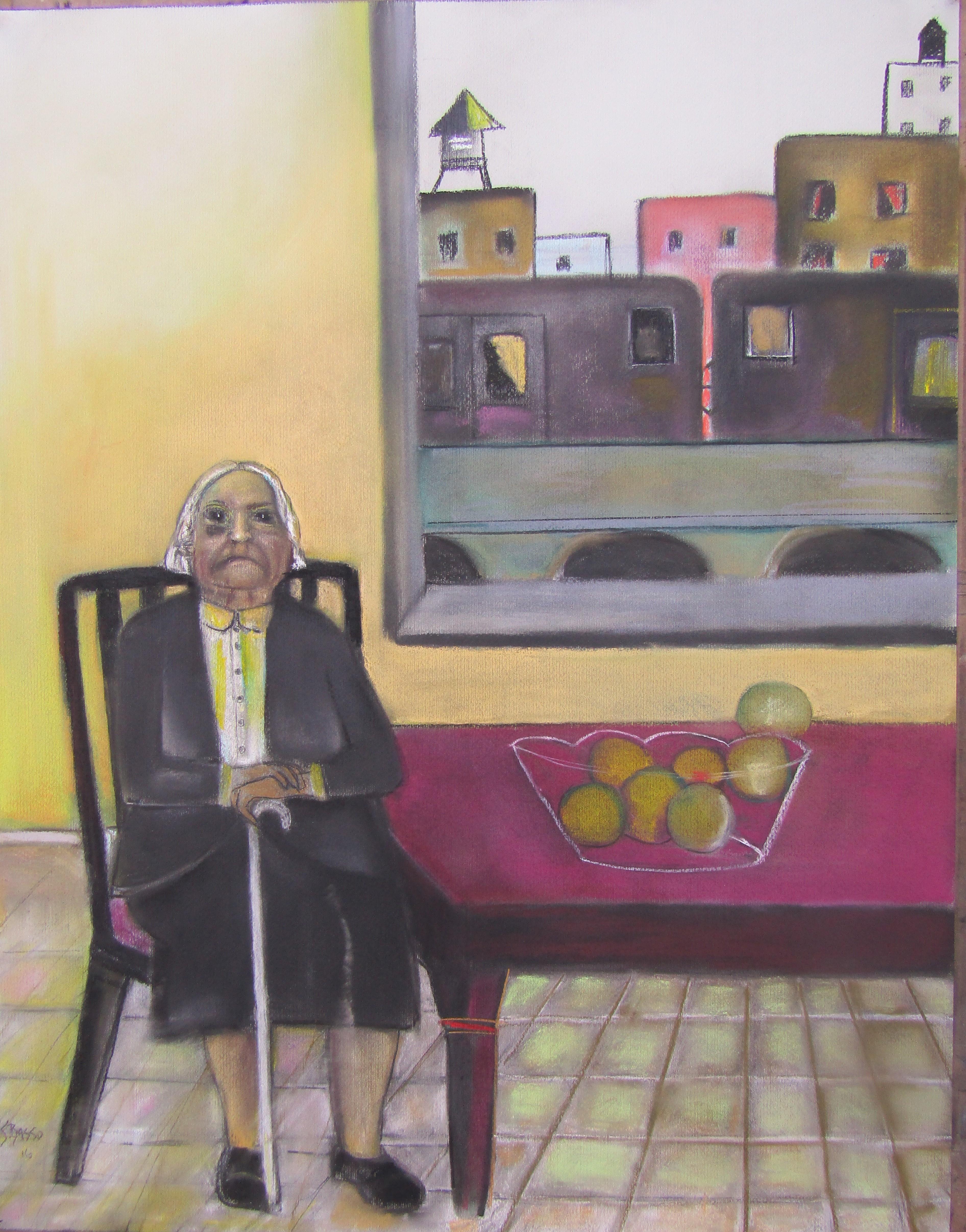 Stephen Basso Interior Art - Gravesend  urban  kitchen interior  brooklyn subject  elderly female subject