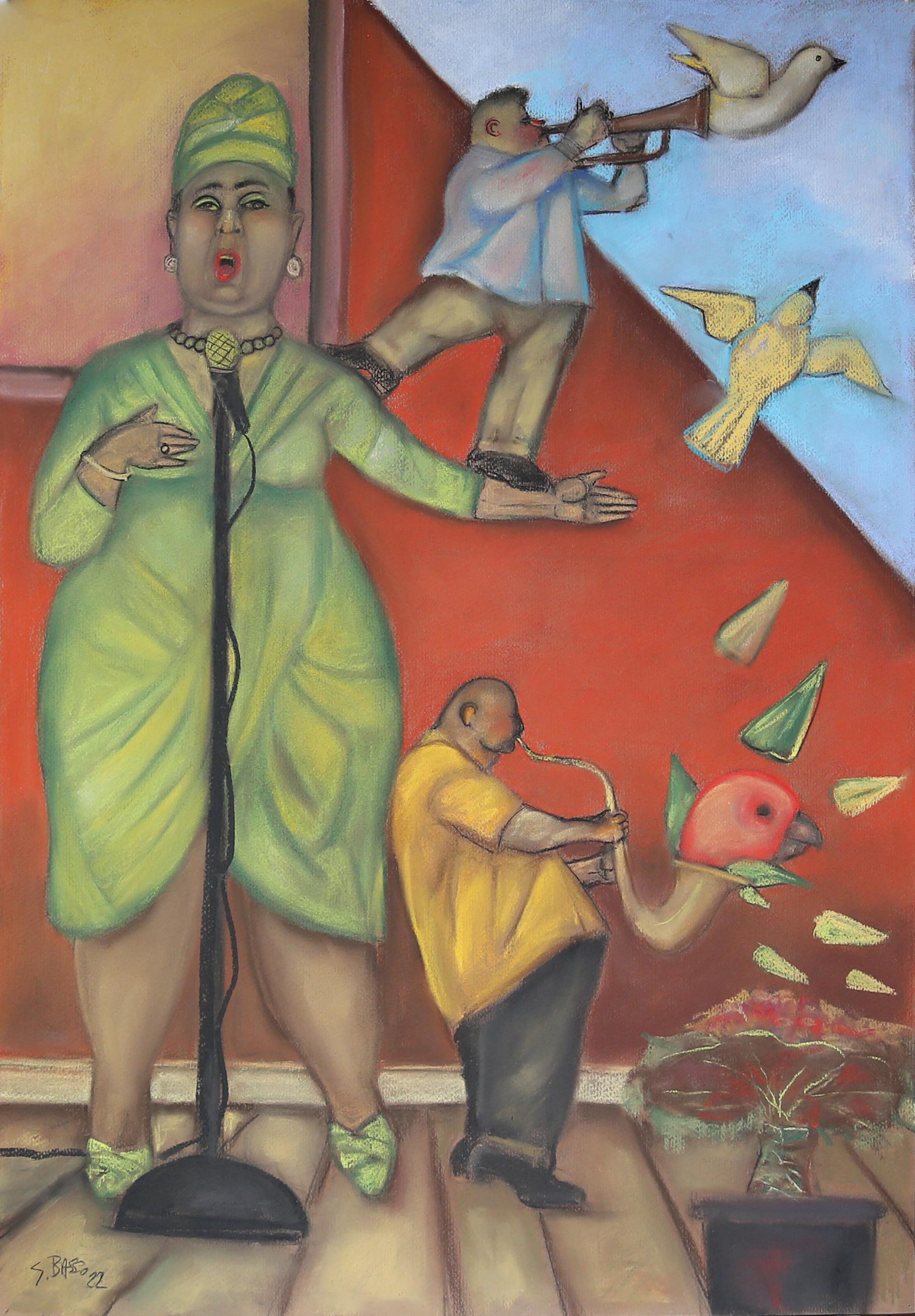 Birdie Mae Sings the Blues música surrealista pájaros saxofón trompeta colores del otoño