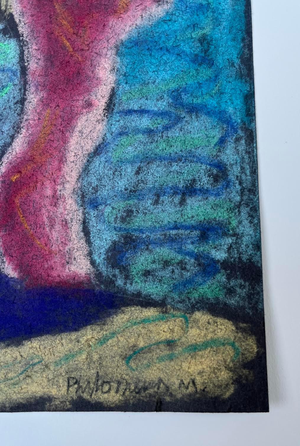 SOGNARE L'OCEANO,  Giocoso, fantasioso, oscuro, colorato e sognante sottomarino - Abstract Drawing Blu di Philomena Marano