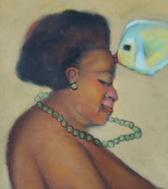 Caribbean Mermaid  soft tropical color Mermaid and angel fish mythical subject